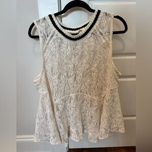 Free People Lace Peplum Tank